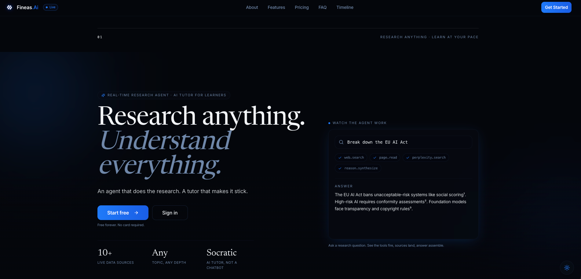 Fineas.Ai — primary screen